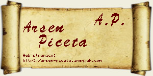 Arsen Pičeta vizit kartica